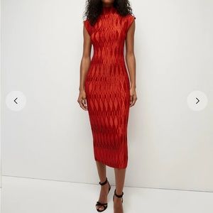 GRAMERCY PLEATED SATIN DRESS